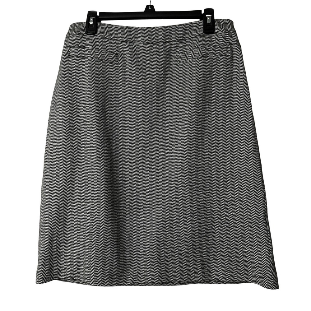 NWT Talbots Size 10 Womens Black White Casual Stretch Skirt